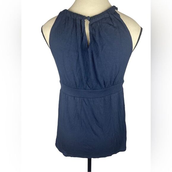I.N.C. International Concepts navy Blue Sleeveless tank embellished Top Size:M - Picture 3 of 5
